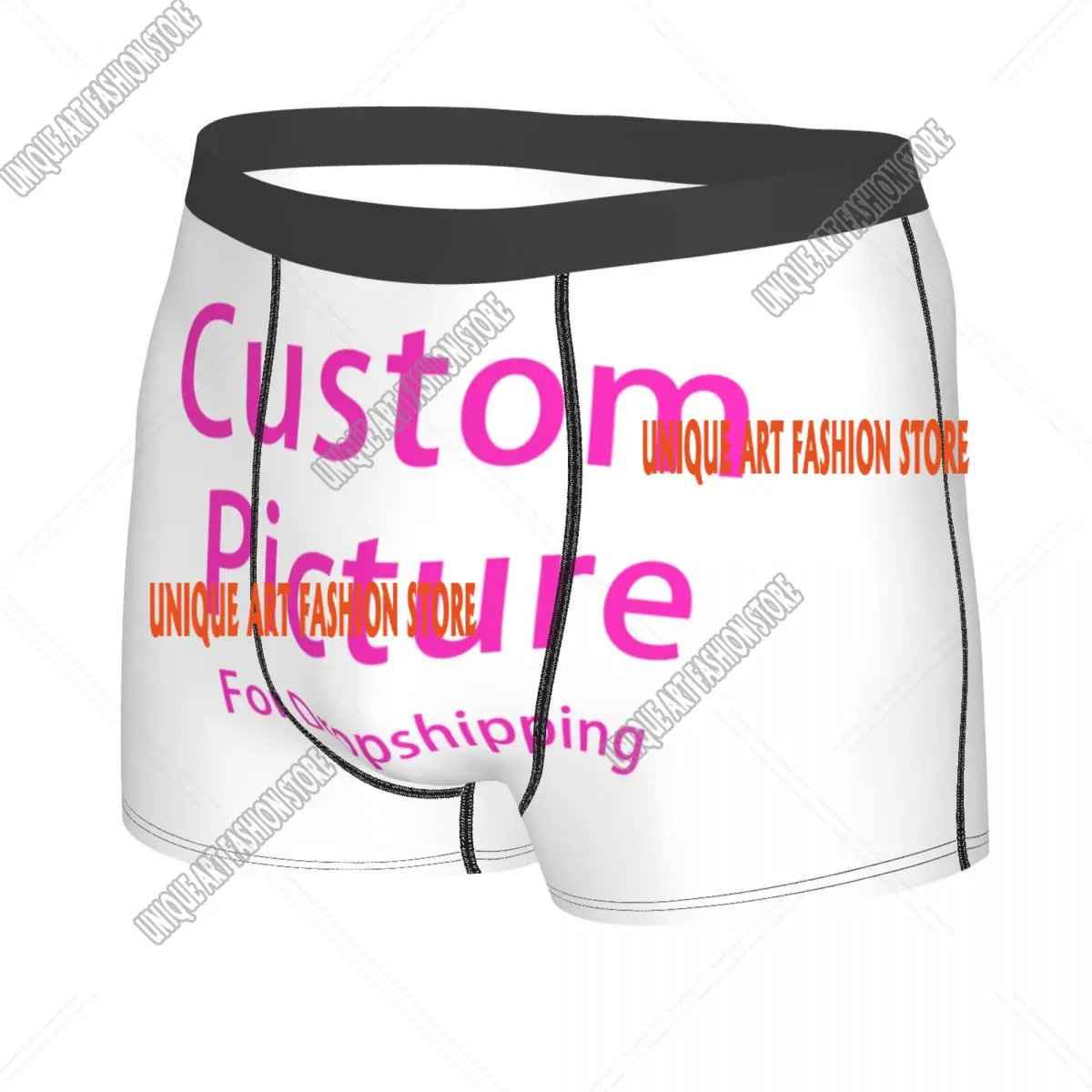 Male Fashion Personalized Custom Photo Logo Underwear Customized DIY Print Boxer Briefs Soft Shorts Panties Underpants