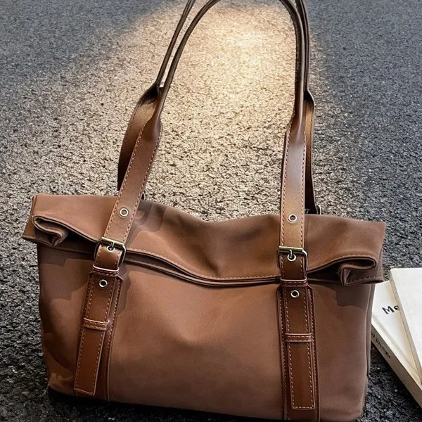 

Осенне-зимняя просторная большая сумка 202, винтажная байкерская сумка подмышками для женщин, модная сумка через плечо, минималистичный день