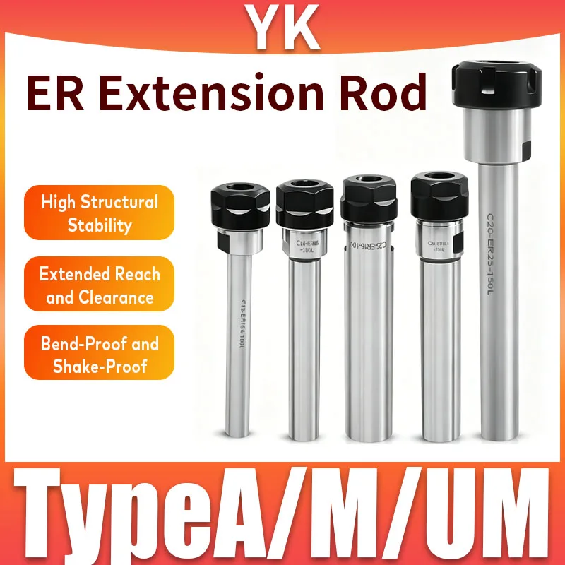 C12 C16 C20 C25 ER11 ER16 ER20 ER25 Straight Shank ER Collet Extension Bracket Type A Type M, CNC Milling Machine Extension Rod