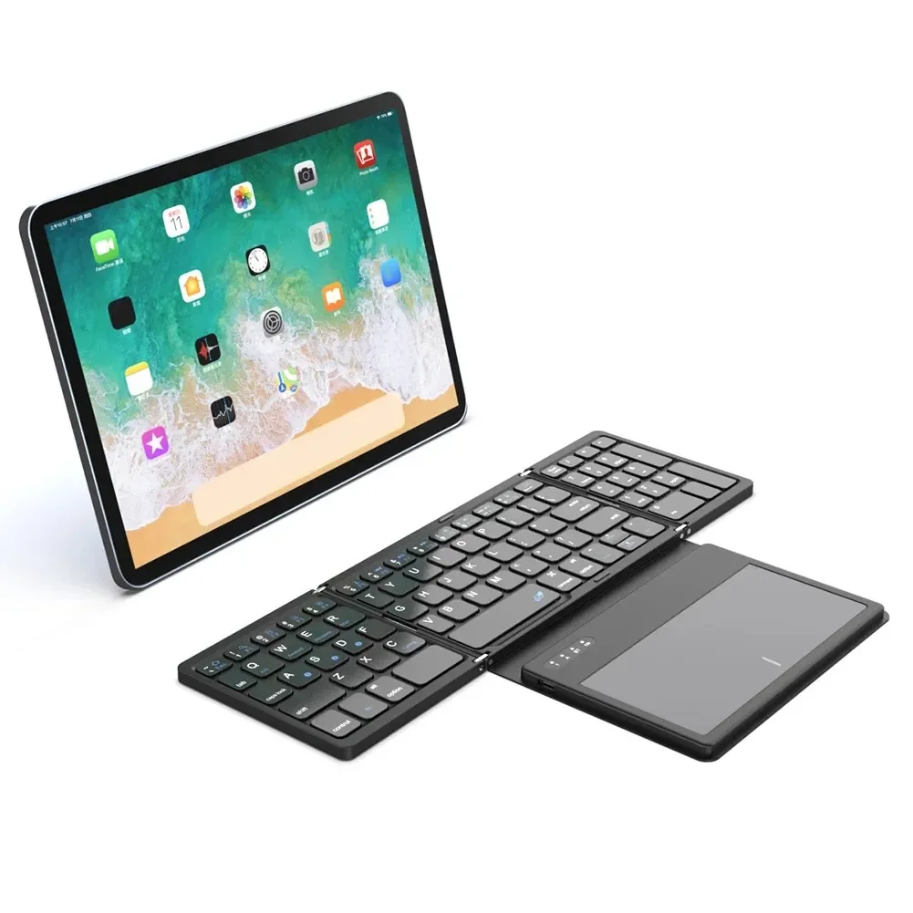 Folding Keyboard Full Size Mini Bluetooth Wireless Keypad With Touchpad For  Android Smartphone Windows PC Notebook