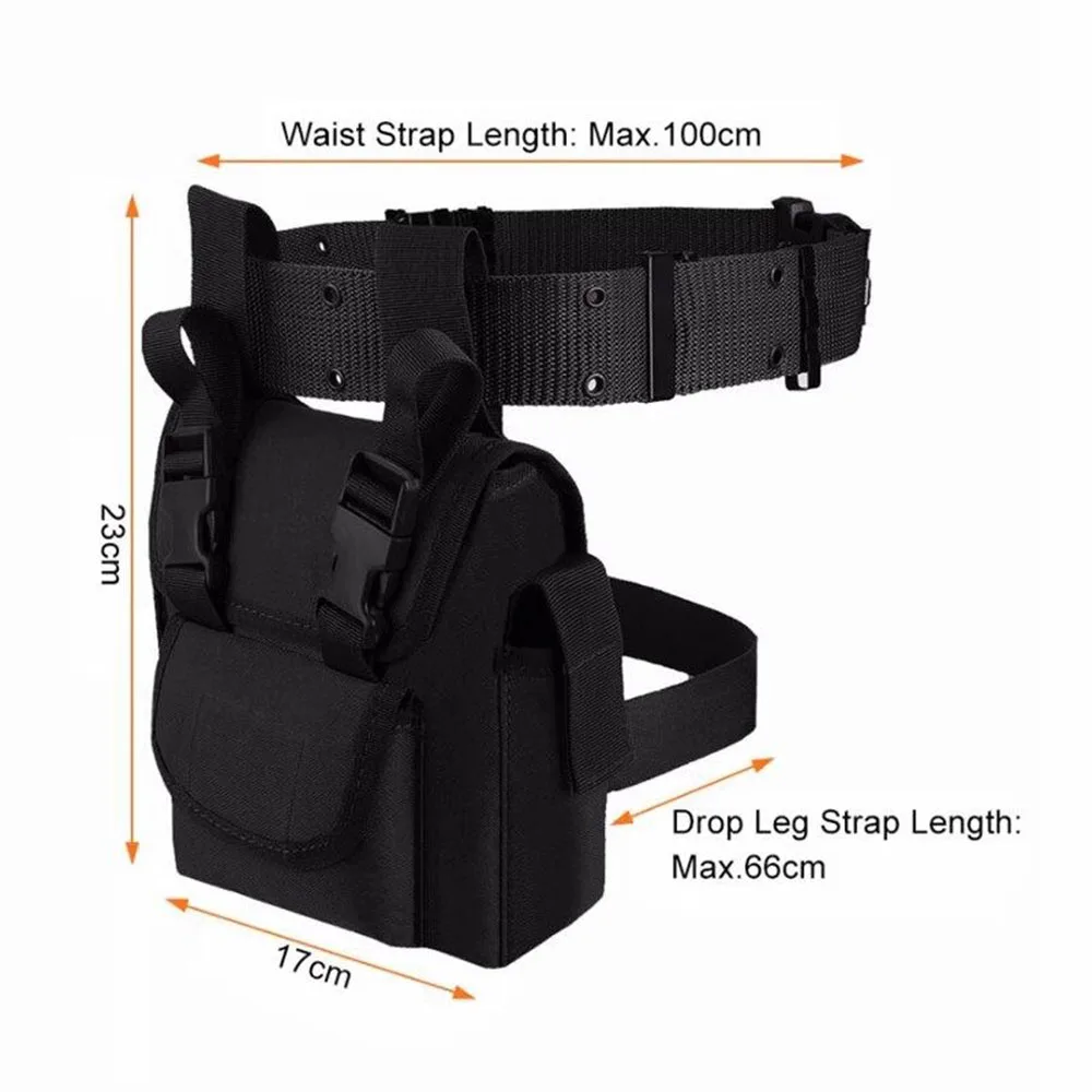 Riñonera táctica de muslo MOLLE para caza y moto