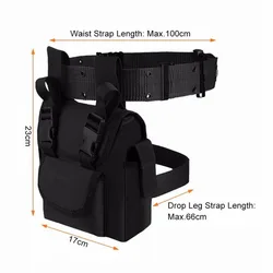 Riñonera táctica de muslo MOLLE para caza y moto