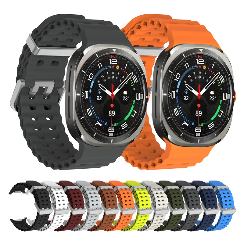 Marine Band für Samsung Galaxy Watch Ultra 47mm Sport Silikonarmband Armband für Samsung Galaxy Ultra Armband Zubehör