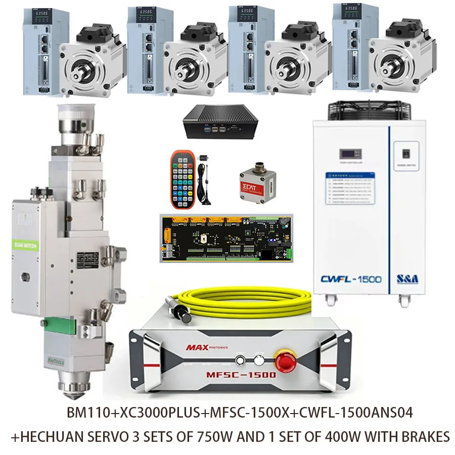 Raytools fiber laser head BM110 XC3000PLUS 1500W 2000W 3000W laser source Hechuan servo water cooler fiber laser cutting accesso