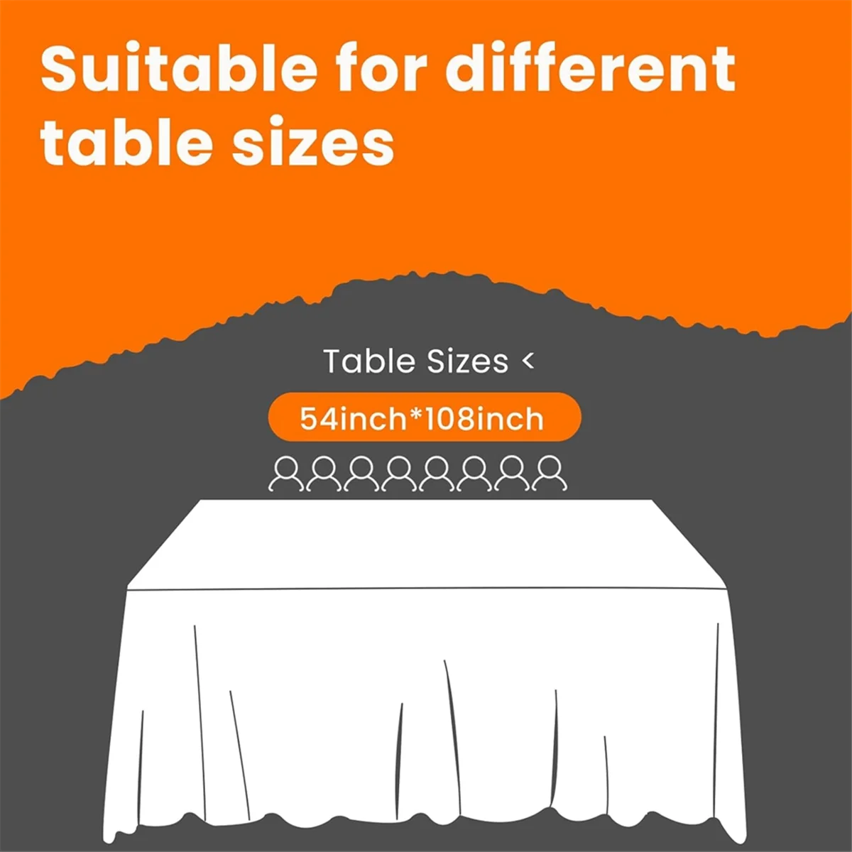 8 Pack Plastic Disposable Tablecloth 54 X 108 Inch, Table Cloth Rectangle,Dining Table Cover Cloth for Parties, CampingJAS