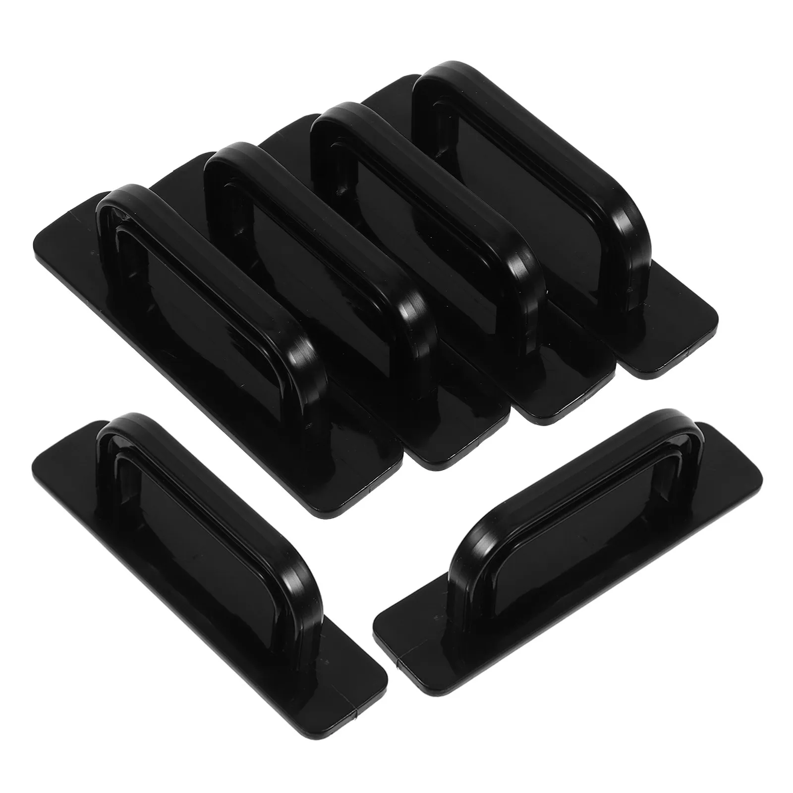 6Pcs Peel and Stick Cabinet Handles Transparent Self-Stick Drawer Pulls for Sliding Doors Cupboards Wardrobe No-Punch