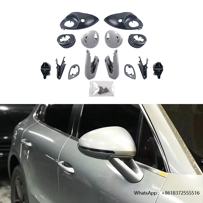 

For Porsche Macan 2014-2023 Car Modification Upgrade Sports Rearview Mirror 95B Macan Hollowed Out Rearview Mirror