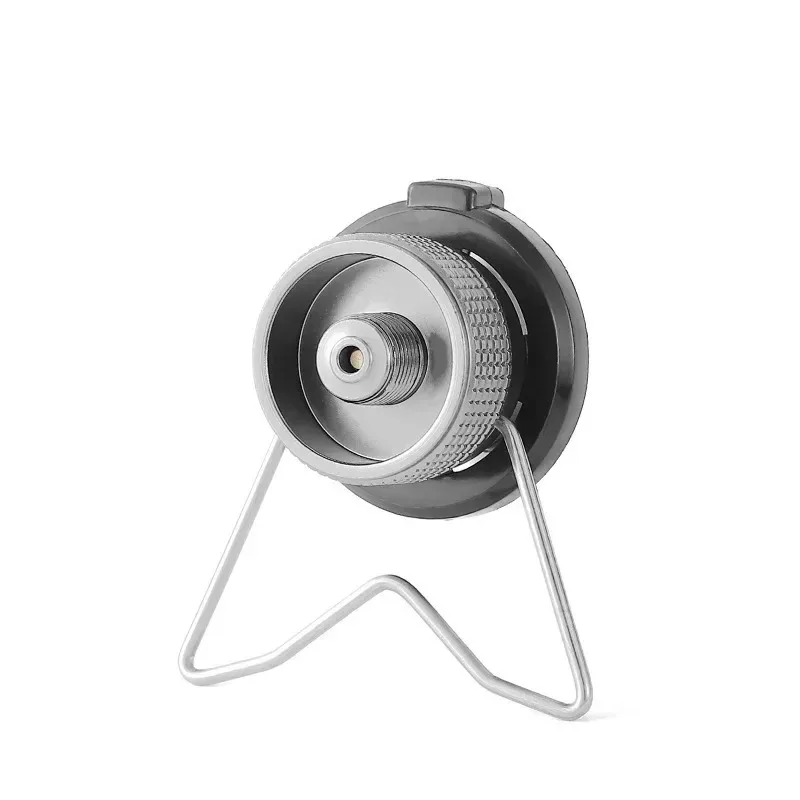 Adaptador de butano con soporte, junta de conversión de Gas para exteriores, adaptador de estufa de Camping, válvula en espiral, boquilla de salida, botella práctica