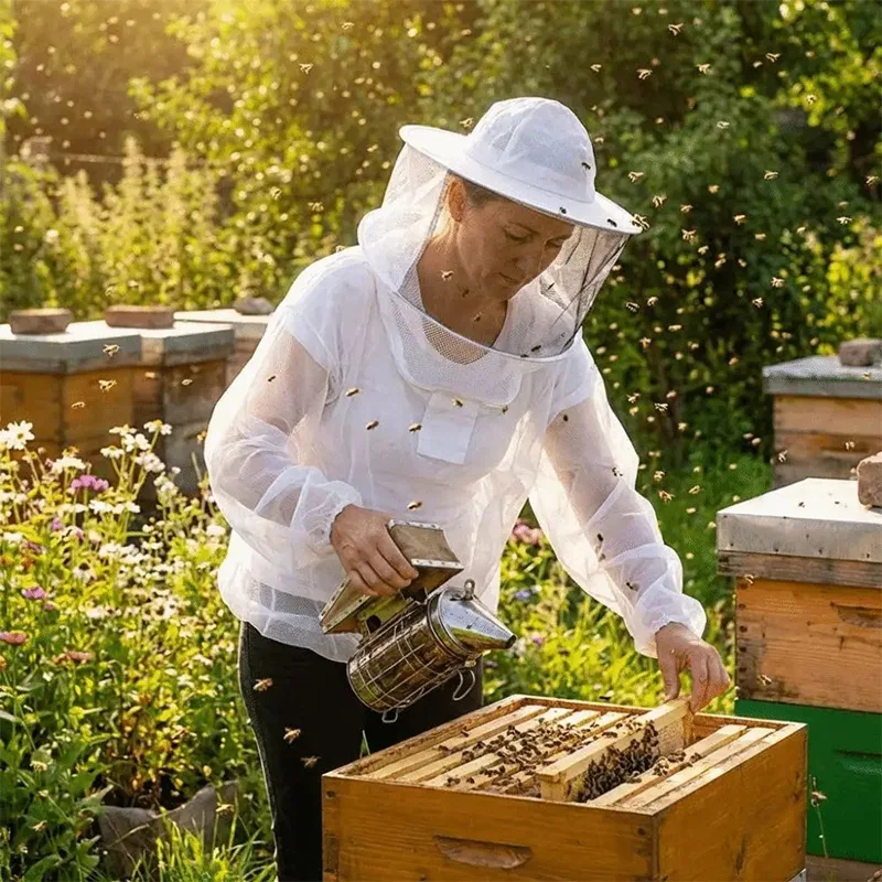 Mesh Half Body Beekeeper Clothing Breathable Anti Bee Clothing Anti Bee Sting Face Mask Beekeeping Equipment  Bee Suit Beekeeper view 5