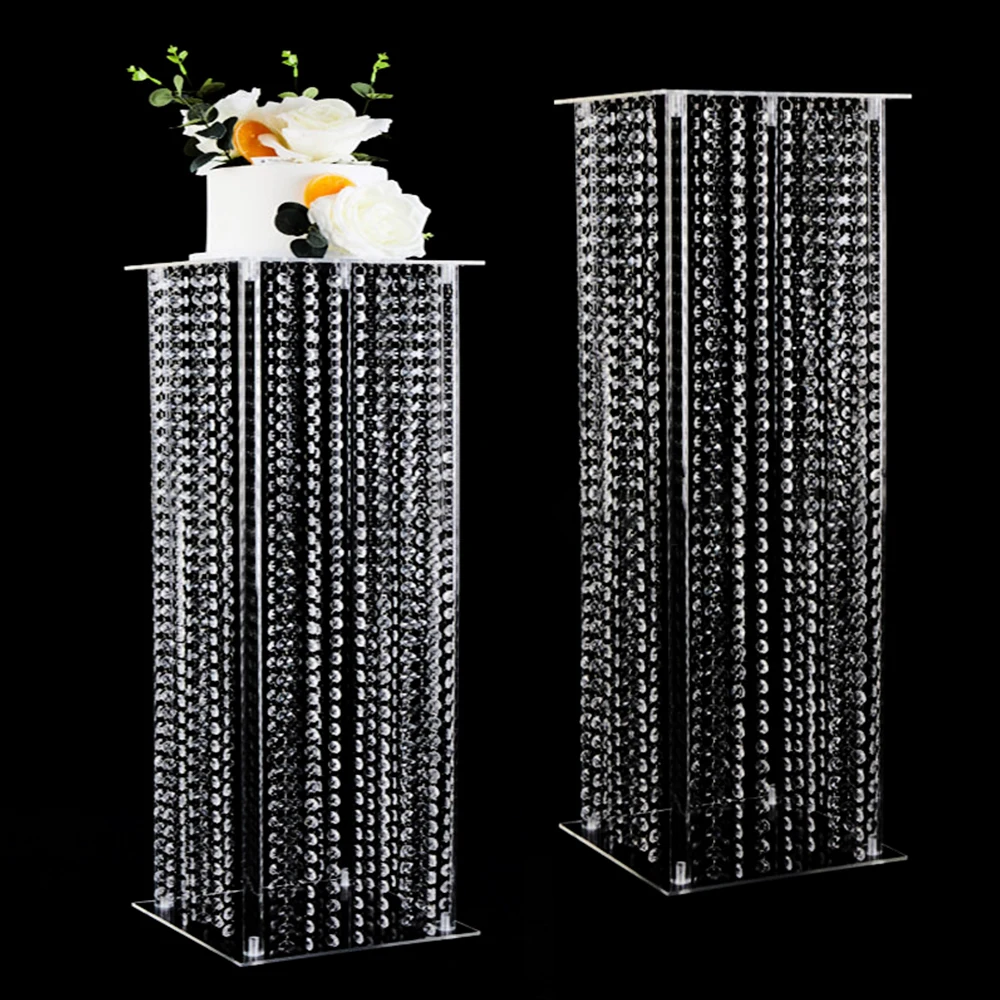

Transparent Acrylic Plinth - Wedding Centerpiece Flower Stand | Crystal Runway Column Exquisite Atmosphere Venue Decor Prop