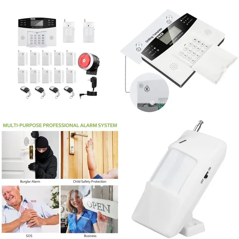 House Burglar Alarm Kit Auto Dial 120dB Siren Remote Control Intelligent Smart Home Alarm System GSM Wireless Security System