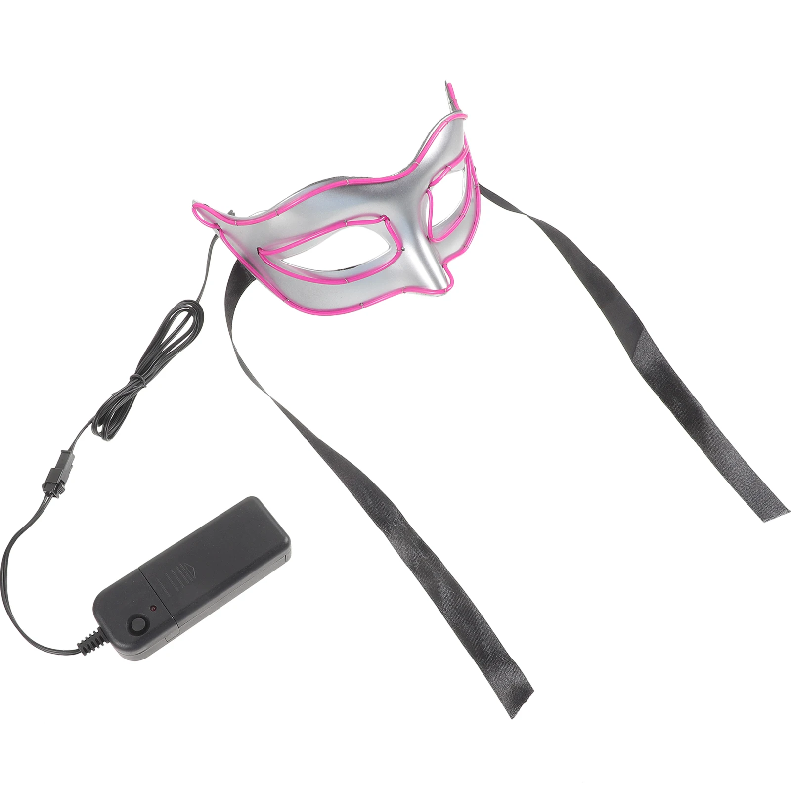 

Glowing Half Mask Masquerade Party Masquerade Mask Cosplay Masks Plastic Performance Purple Silver Halloween Accessories