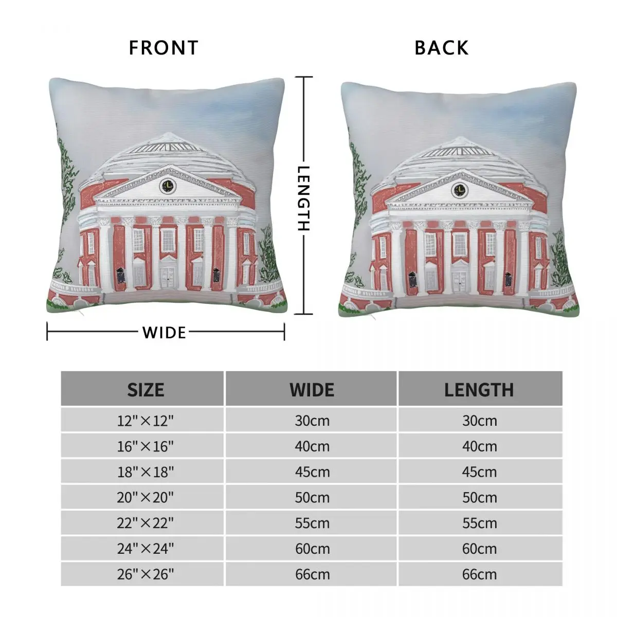 University Of Virginia Rotunda Square Pillowcase Polyester Linen Velvet Creative Zip Decor Sofa Seater Cushion Cover 18