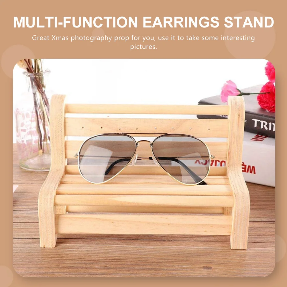 Wooden Jewelry Stand Multi-Function Stool Design Decorative Earrings Bracelet Holder Jewelry Display Rack for Home and Desktop