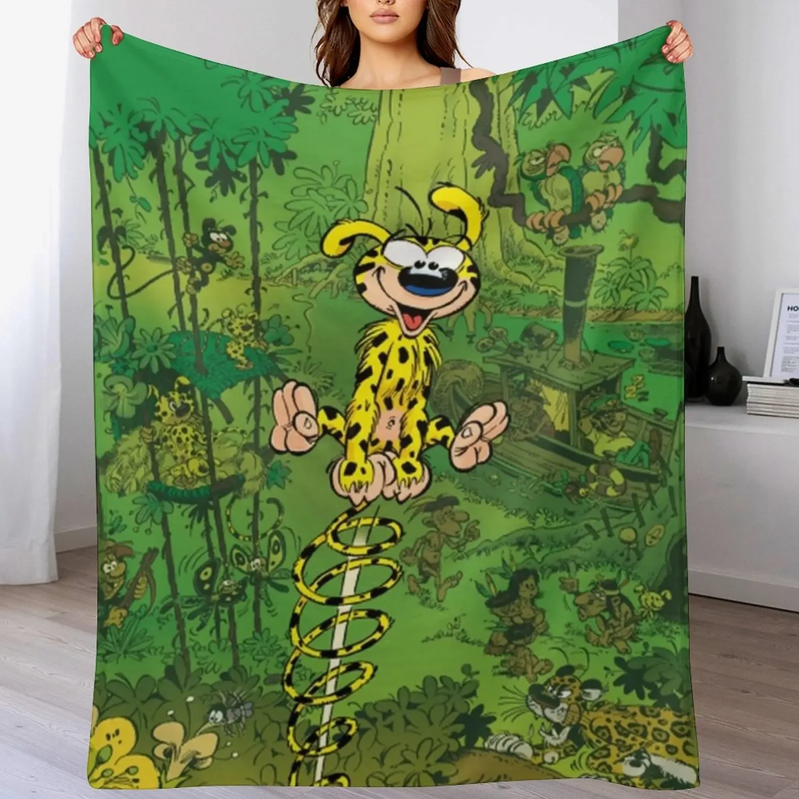 Marsupilami spring original Throw Blanket Warm Plush Fuzzy Blanket for Living Room