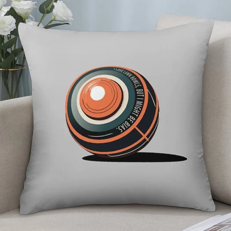 Short Plush Lawn Bowls Pillowcase 18x18 Inch Double Sided Printed Cushion Cover Zipper Modern Home Decor