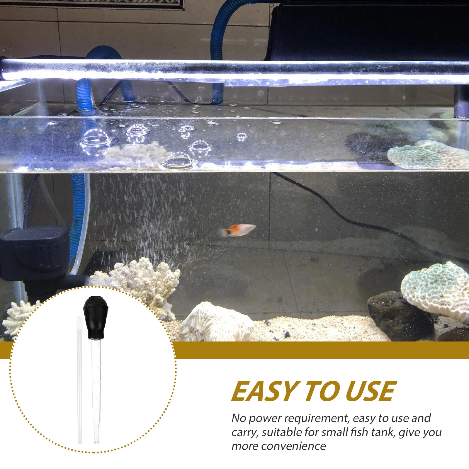 

1 Set Aquarium Gravel Cleaner Fish Water Cleaning Tool Manual Sand Siphon Faeces Removal Portable Water Tube Tank Maintenance