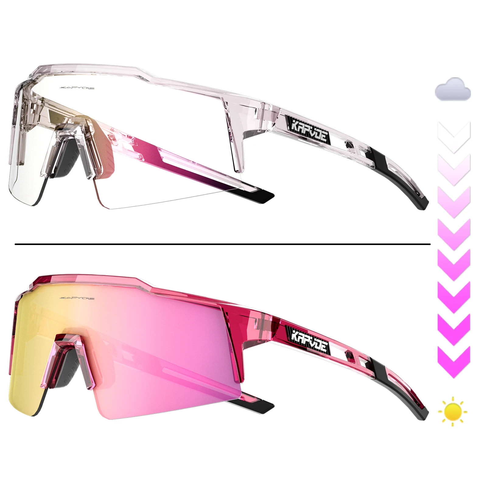 KAPVOE Neue Fahrrad Radfahren Sonnenbrille Frauen Fahrrad Radfahren Photochrome Gläser UV400 Wandern Brillen Mann Outdoor Sport Gläser 5