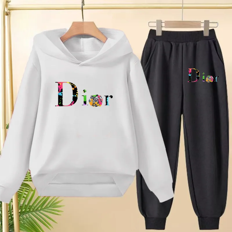 

Children's Clothing Winter Hoodie Printed Boy Girl 2-piece Set Casual Sweatshirt Kids Hoodie Set New Style Tracksuit Aged 3 To14