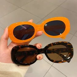 New Women Oval Sunglasses Vintage Brand Designer Sun Glasses Women Luxury Square Glasses UV400 Eyewear Oculos De Sol