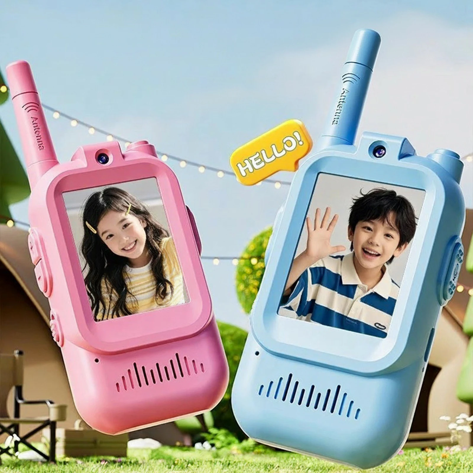 Citofono portatile per bambini con videocitofono Walkie Talkie Schermo da 2 pollici per ragazzi e ragazze di 3 4 5 6 7 8 anni