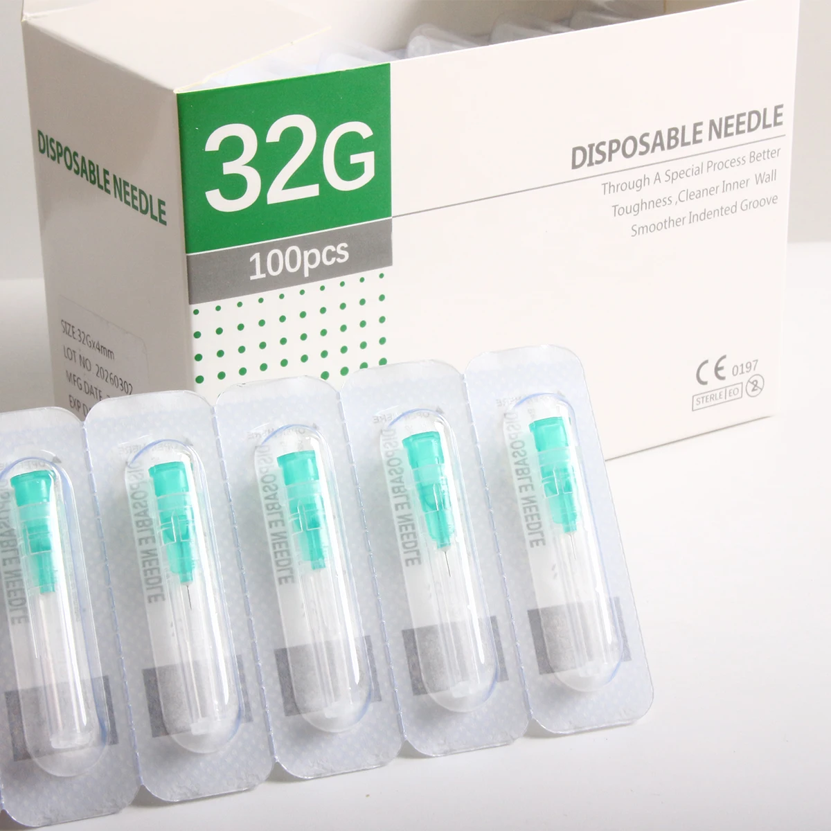 

100pcs Painless small needle painless beauty ultrafine 32G * 4mm , 32G * 13mm syringes Korean meso Needles Eyelid Tools