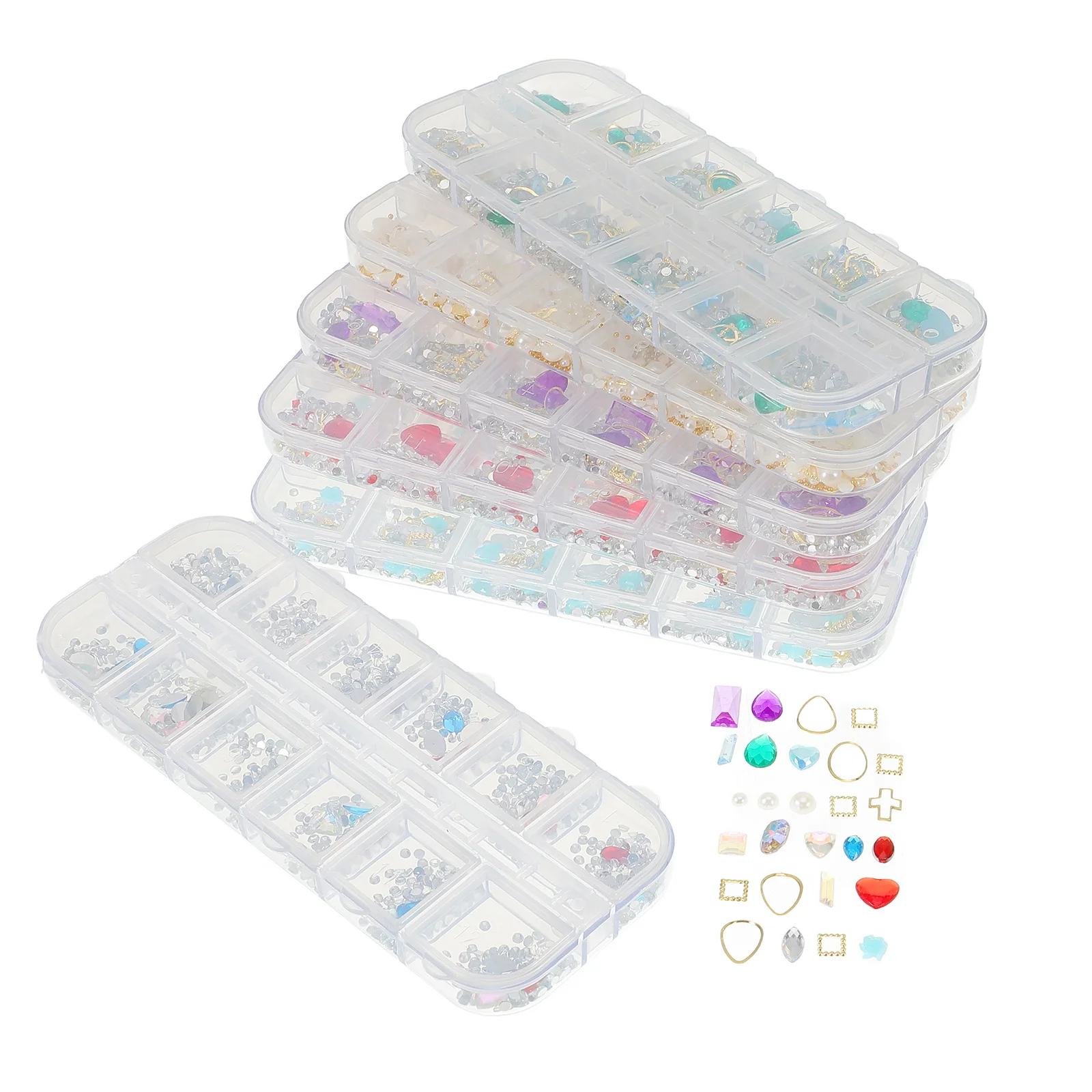 

6 Boxes Sequins Rhinestones DIY Manicure Accessories Nail Decorations Suitable Salon Home Use Handmade Crafts Sewing