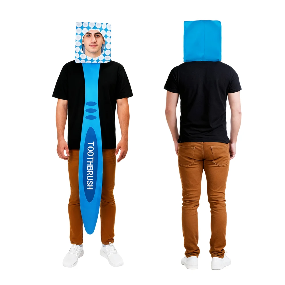 Pasta de dientes, cepillo de dientes, disfraces divertidos de Halloween para parejas, actuación de fiesta, accesorios de comedia, disfraces de Cosplay para parejas