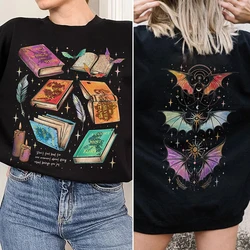 Fan Of ACOTAR Series Two Sided Sweatshirt The Bat Boys Velaris Book Lover Sweater Long Sleeve Fleece Sweatshirt Y2K Streetwear