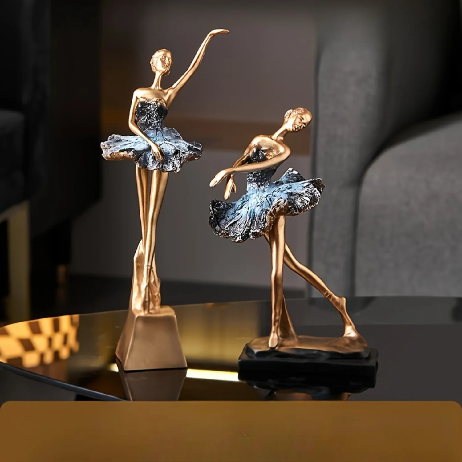 1pc Exquisite Ballet Dancer Sculpture Decoration - Luxurious High-End Design for Home Decor - Perfect Gift for Ballet Lovers and