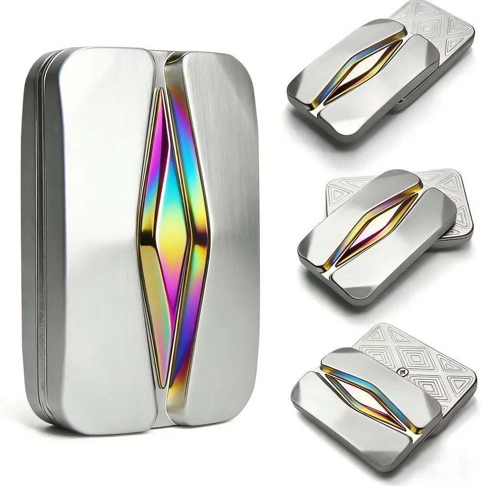 Metal Material Fidget Slider Haptic Feedback Magnetic Design Push Card Fidget Cool Texture Limitless Slide Sensory