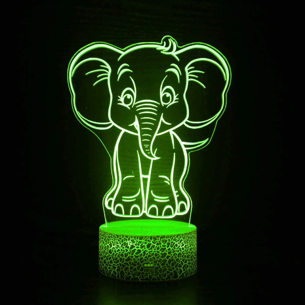 

Nighdn Acrylic Night Light Elephant 3D Illusion Lamp 7 Color Changing USB Table Lamps Birthday Gift for Kids Bedroom Decration