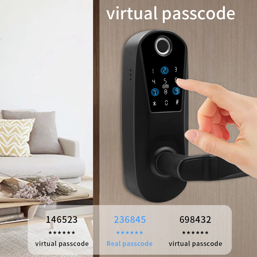 TTLOCK  APP Fingerprint Bluetooth Cylinder Lock Biometric Electronic Smart Door Lock Digital Keypad RFID Card Keyless Lock