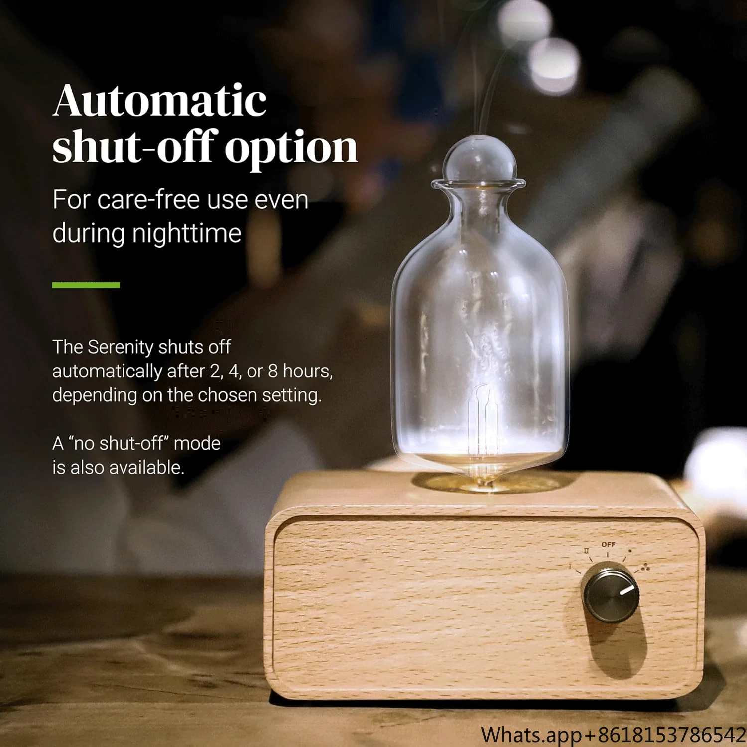 Nebulizing Essential Oil Diffusers For Aromatherapy - Battery Operated Diffuser Wood & Glass Oil Diffuser For Home Office