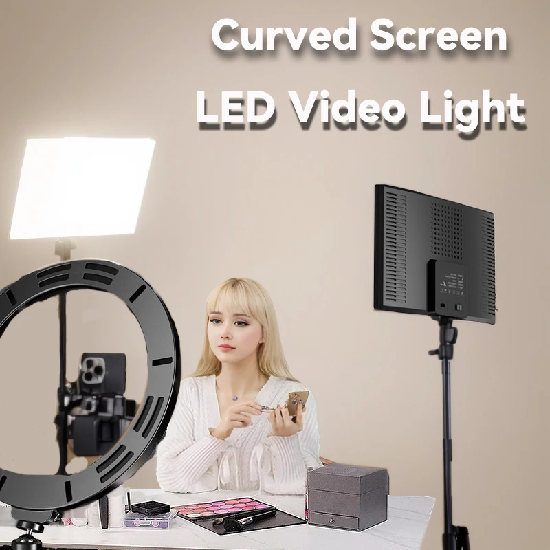 14 Inch LED Photography Video Light Panel Lighting Photo Studio Lamp Kit For Tiktok Live Streaming Youbube With Tripod Stand