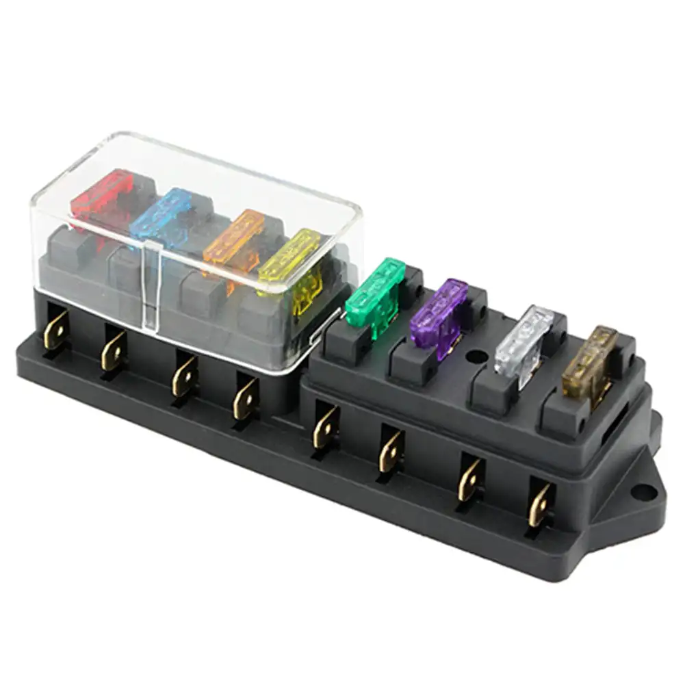 4/6/8/10 Way Car Fuse Box Car Fuse Holder Truck Auto Blade Fuse Box With 4/6/8/10/12 Fuses for 12V 32V ATO Standard Circuit