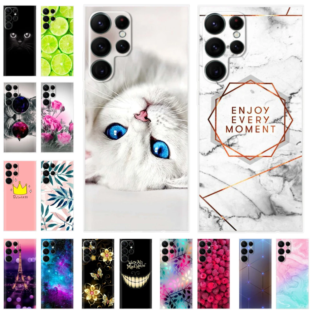Dla Samsung Galaxy S22 Ultra Case luksusowe Funda miękkie silikonowe etui na telefon Samsung Galaxy S22 S 22 Plus S22 + tylna pokrywa zderzaka