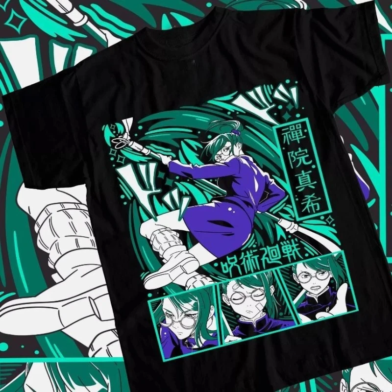 

Maki Zenin T-shirt Jujutsu Kaisen Horror Anime Manga Kawaii Gifts Summer New Vintage Fashion Men and Women Cotton Streetwear