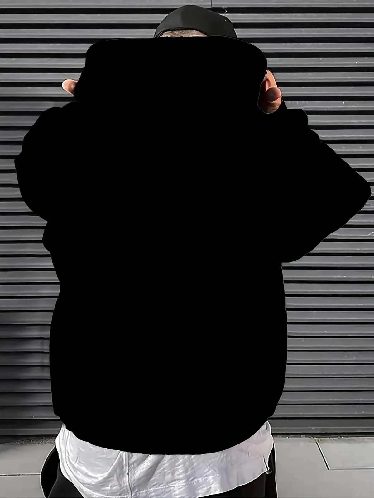 سويت شيرت بقلنسوة مطبوع عليه لحية سوداء كاجوال للرجال مع سمك شارع فضفاض وبلوزات علوية هدية