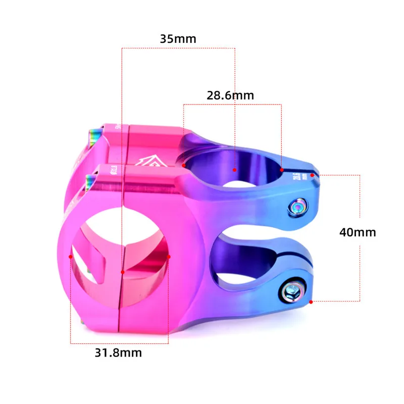 31.8x35mm Hollow MTB Stem High‑Strength Aluminum Alloy CNC Machined Handlebar Riser for Downhill Dirt Jump Mountain Bike