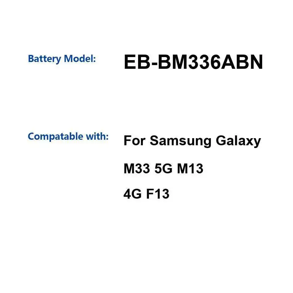 

Хорошая низкотемпературная батарея для мобильного телефона Samsung Galaxy M33 5G M13 4G F13 6000 мАч с надежным питанием EB-BM336ABN