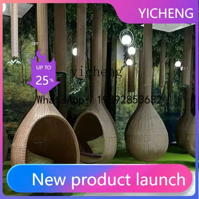 

Hanging Basket Rattan Chair Garden Swing Hanging Rattan Large Hanging Chair Outdoor Cradle Chair