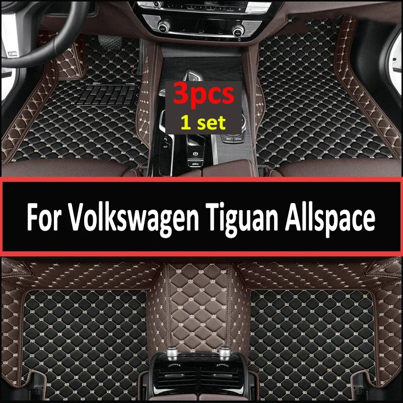 

Car Mats Floor For Volkswagen Tiguan Allspace LWB 2017~2022 7seat Leather Not Computer Box Under The Driver Seat Car Accessories