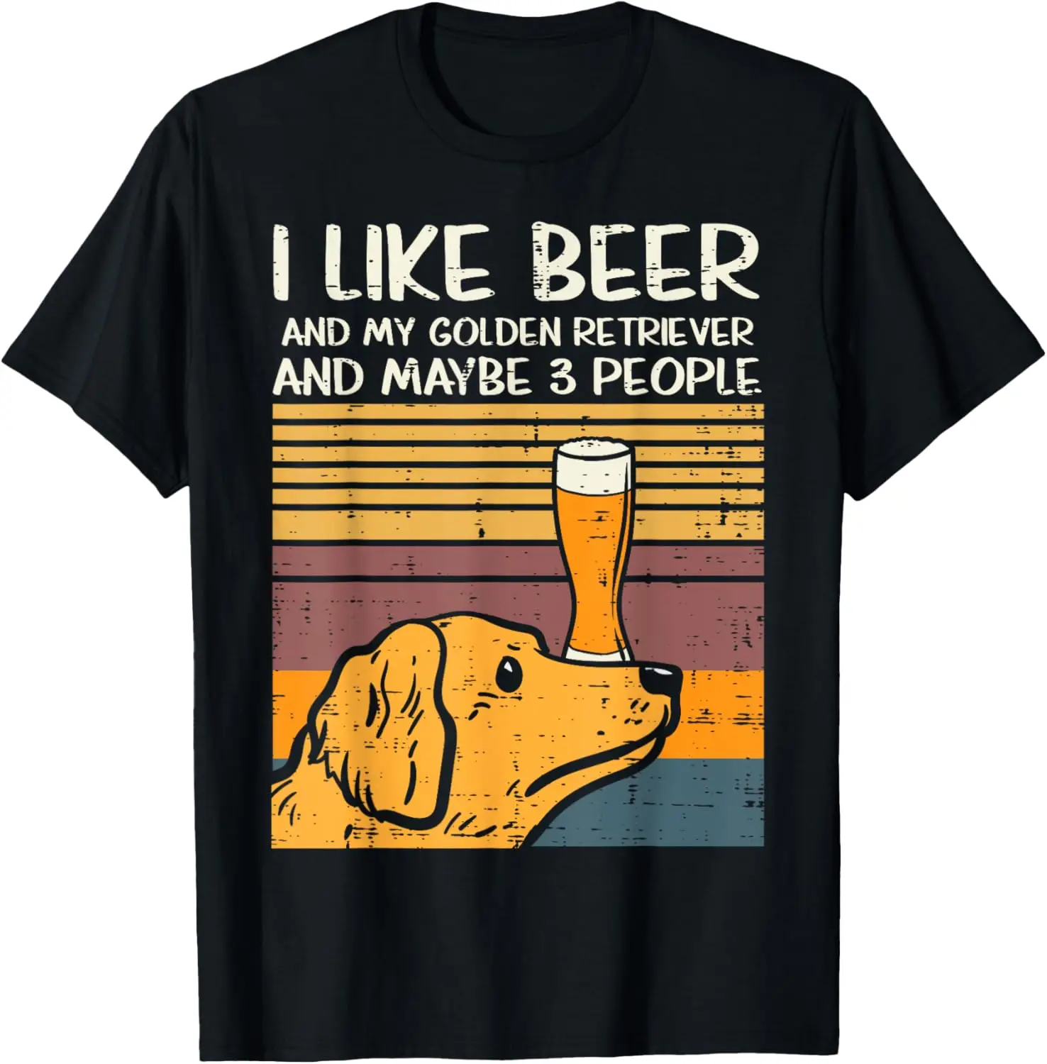 

Beer Golden Retriever 3 People Funny Drinking Dog Lover Gift T-Shirt