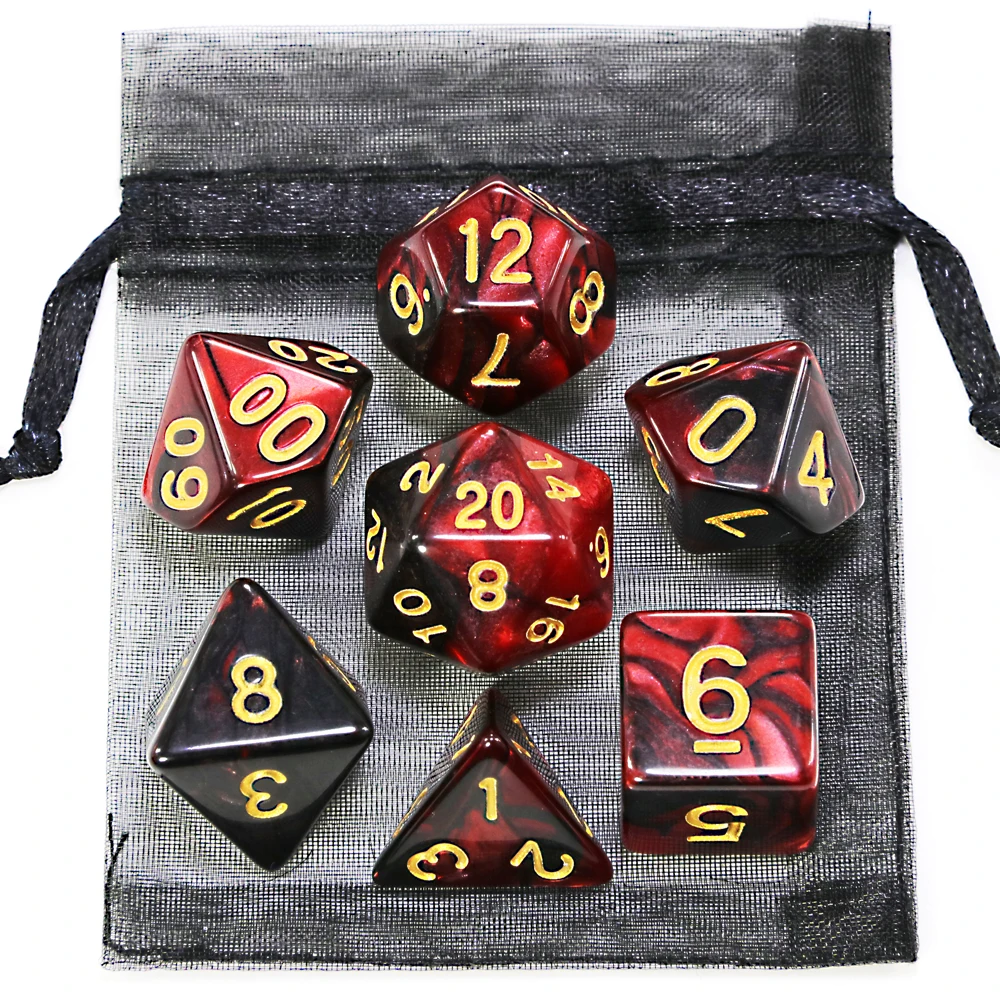 Dice DND Game Dice Role Dice Mixing Colours Dice Set With Bag 9 Different Styles Available For Portable RPG TRPG Games