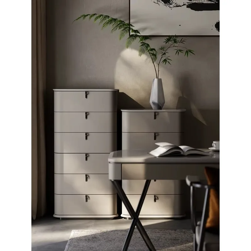 Creative minimalist style villa with natural marble Italian style bucket cabinets throughout the house