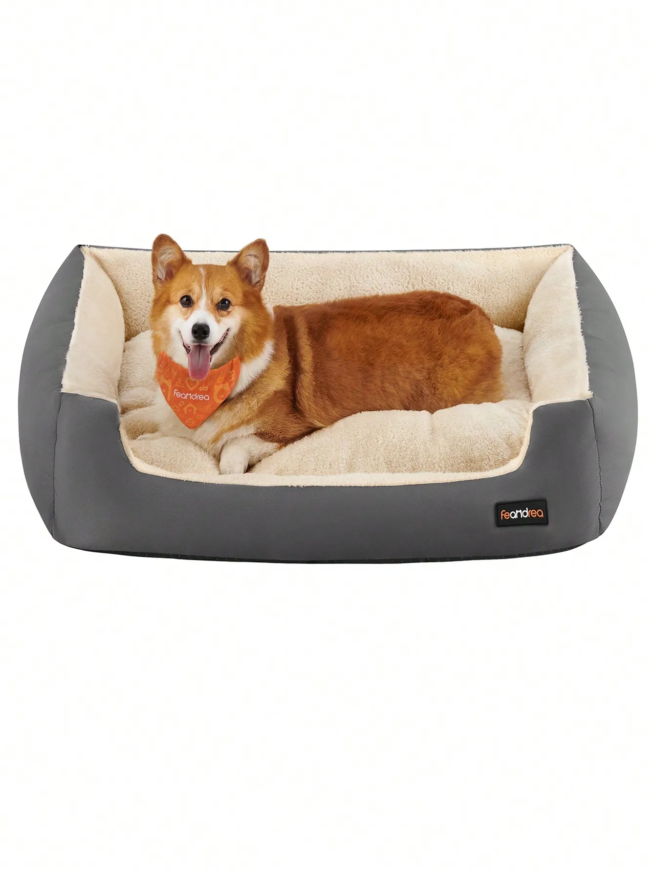 FEANDREA Animal Bed L/XL dog bed bed Dog Basket with Reversible Pillow