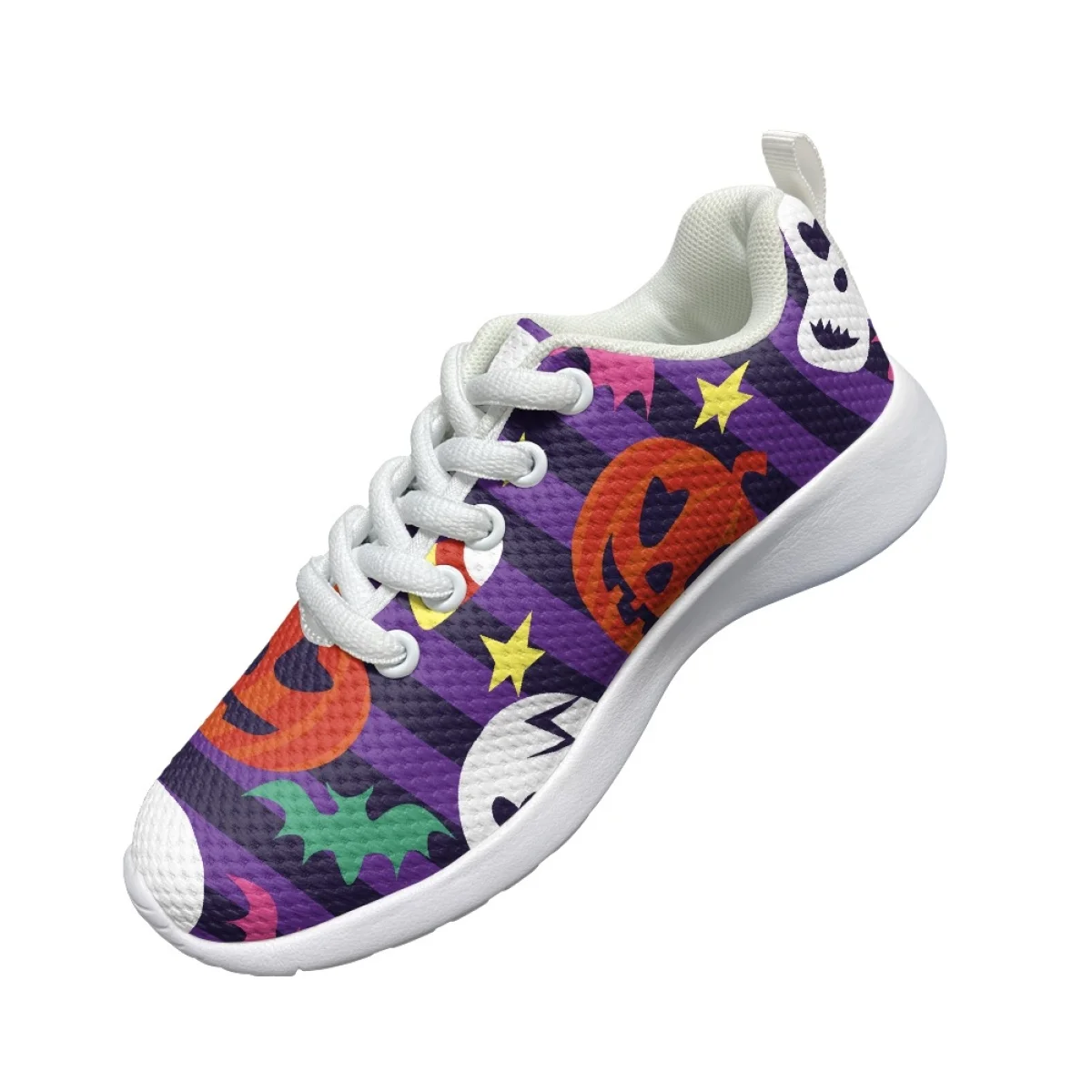 Pompoen Vleermuis Spookprint Kinderen Sneakers Zapatillas Informales Breien Gym Vuilbestendig Halloween Cadeaus Voor Kinderen Schoenen