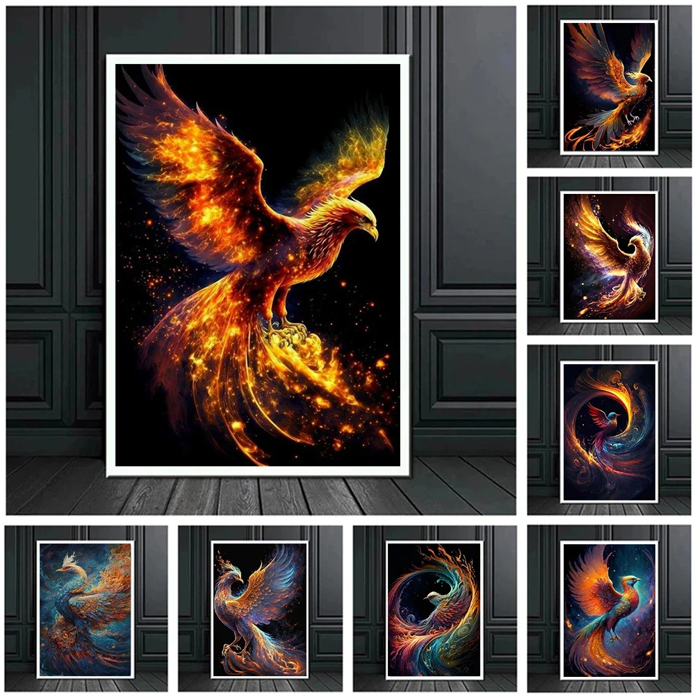 Fantastic Phoenix Canvas Painting Wall Art Ancient Mythological Secular Bird Poster Prints For Living Room Home Decor Cuadros