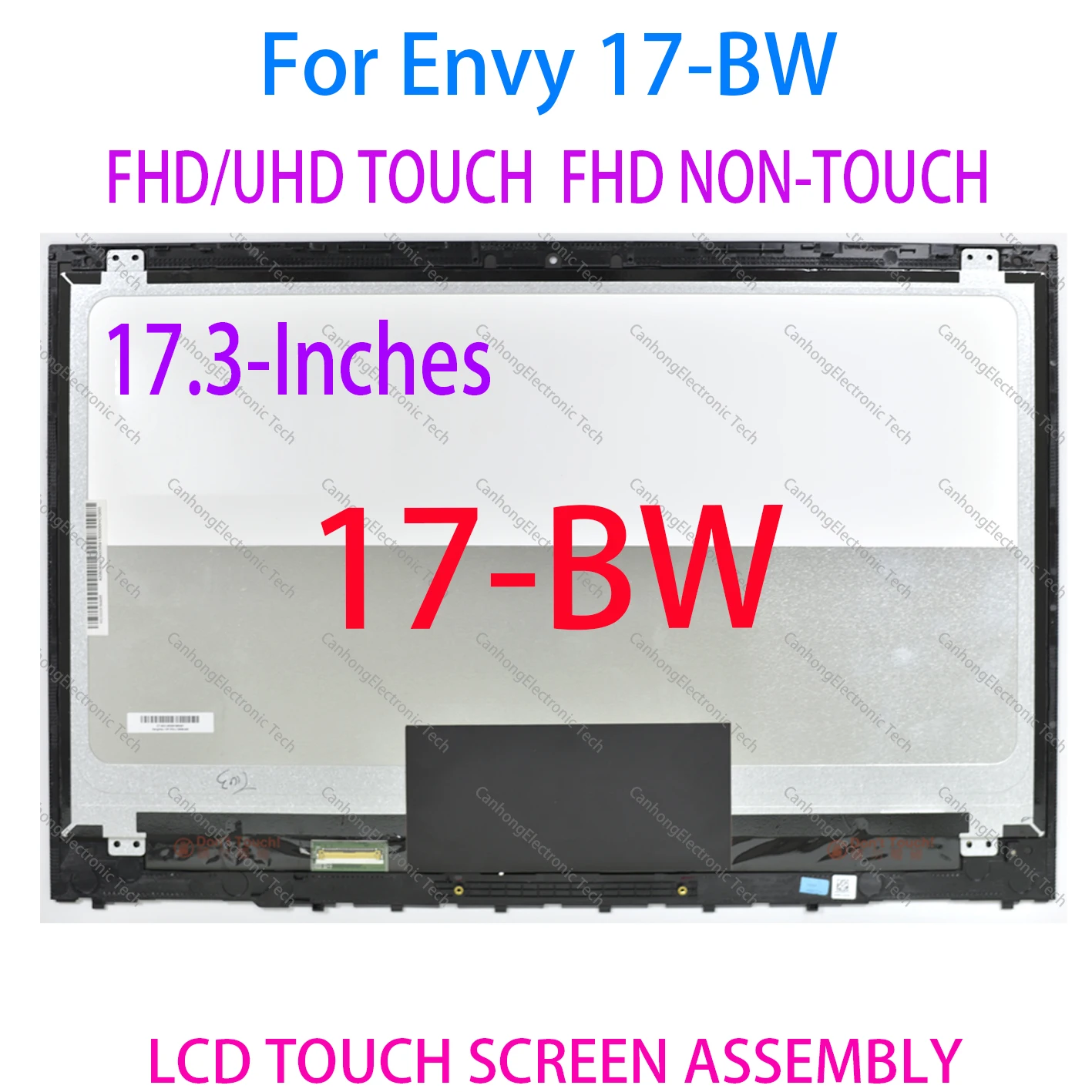 Imagem -02 - para hp Envy 17-bw 17-bw0019ur 17-bw0006nm Lcd Montagem de Substituição da Tela de Toque com Quadro 1080p 4k L20694001 L20696-001 17.3